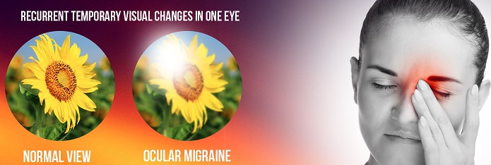 eyes affected by migraines of a woman