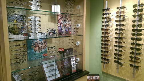 eyeglasses and sunglasses display