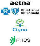 PPO list with Aetna, Blue cross, Cigna, PHCS logo